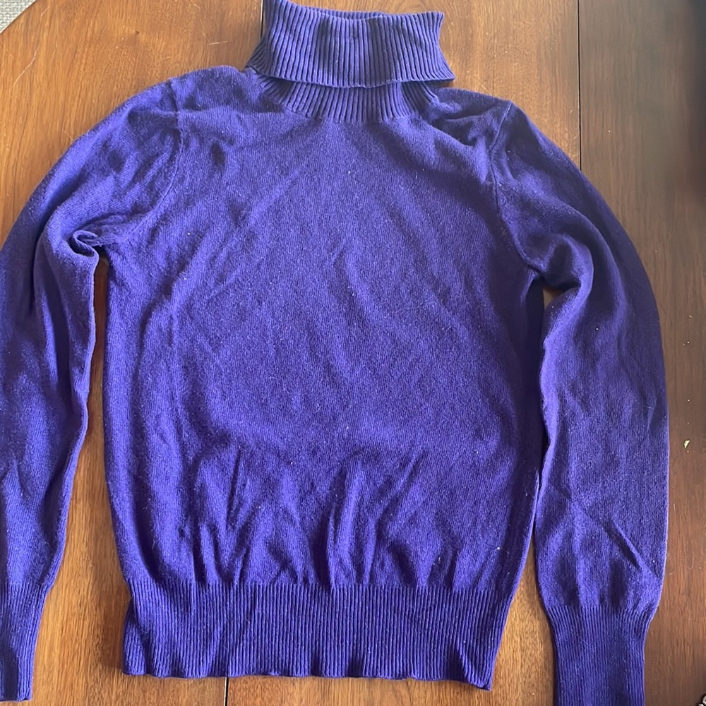 Purple wool turtleneck sweater